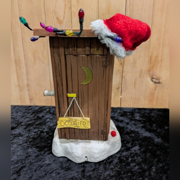 Festive Wooden Outhouse Holiday Decoration - Picture 3 of 7